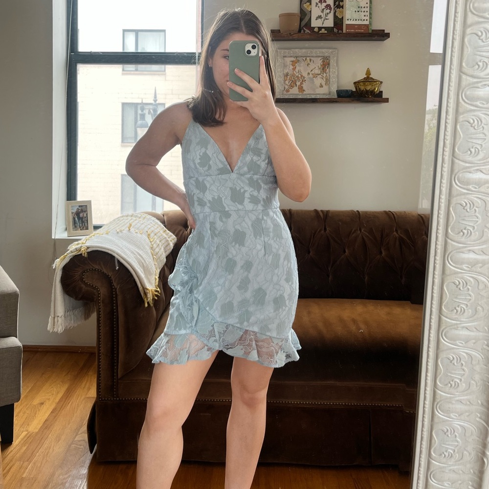 Blue lace showpo dress